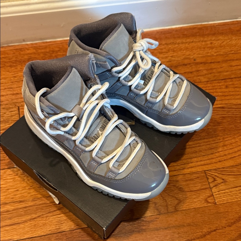 Jordan Kids Gray and White Sneakers